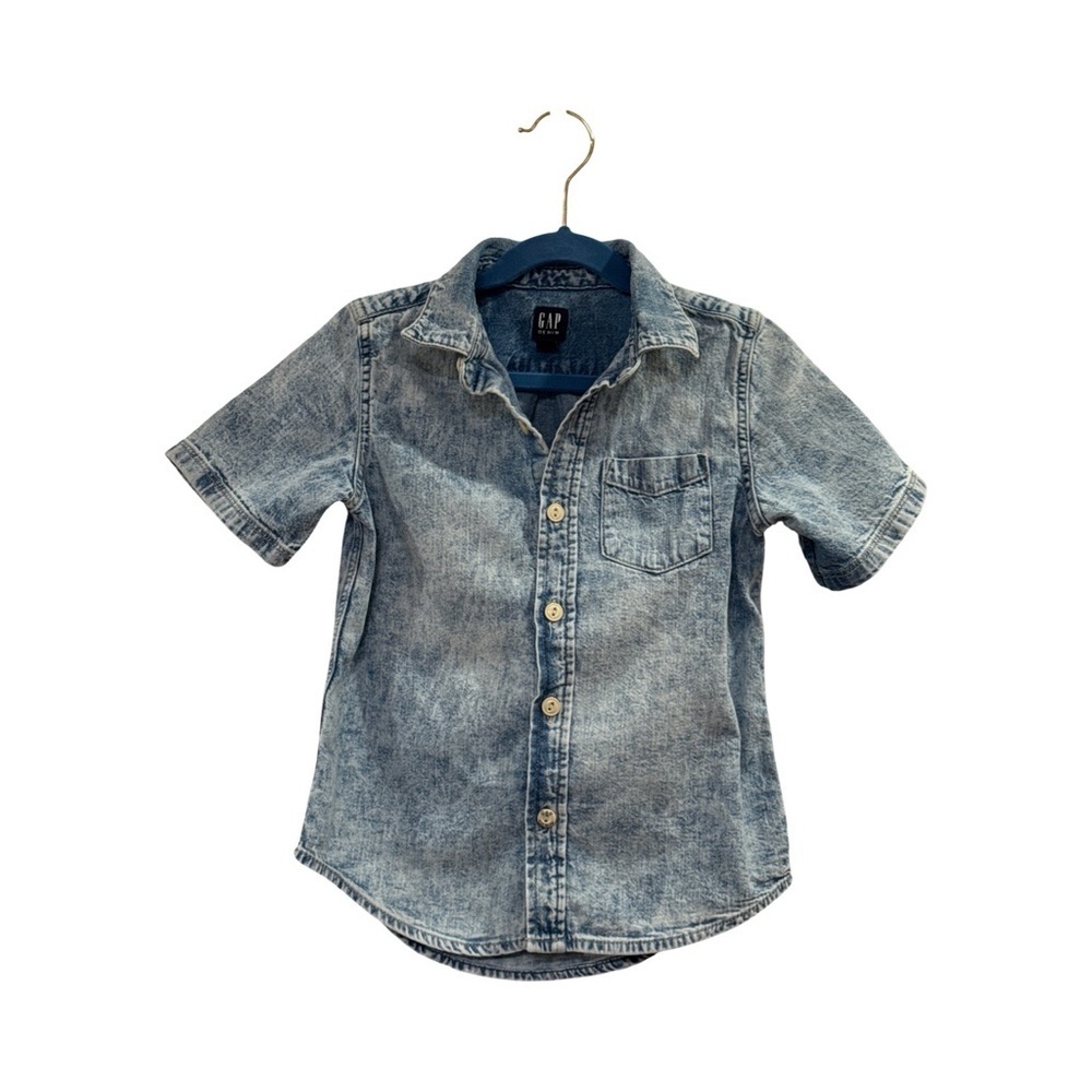 GAP Light Blue Acid WashDenim Shirt for Kids